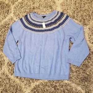 Talbots Blue Fair Isle Sweater